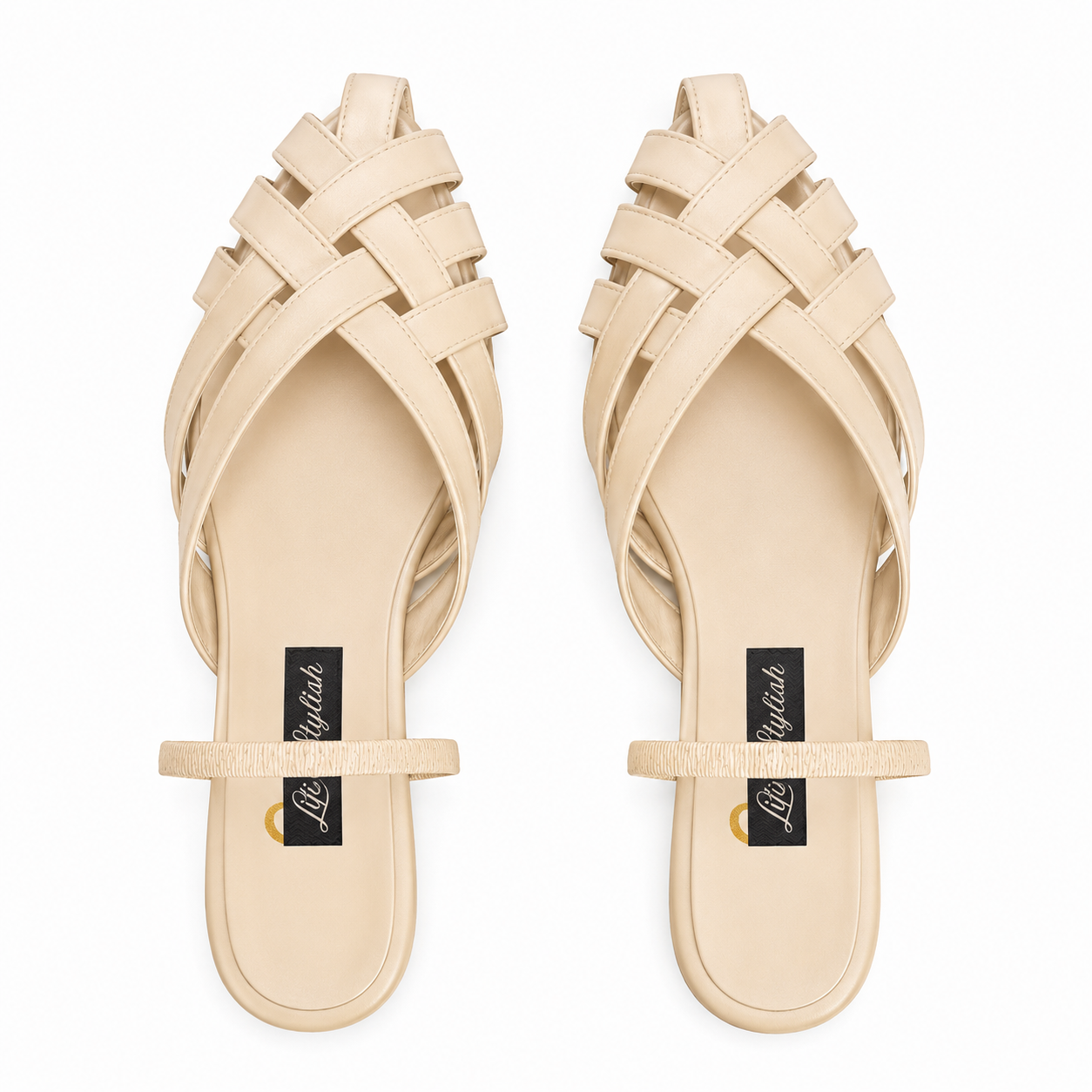 Mules Flat Leather With Elastic Elegant SB-708