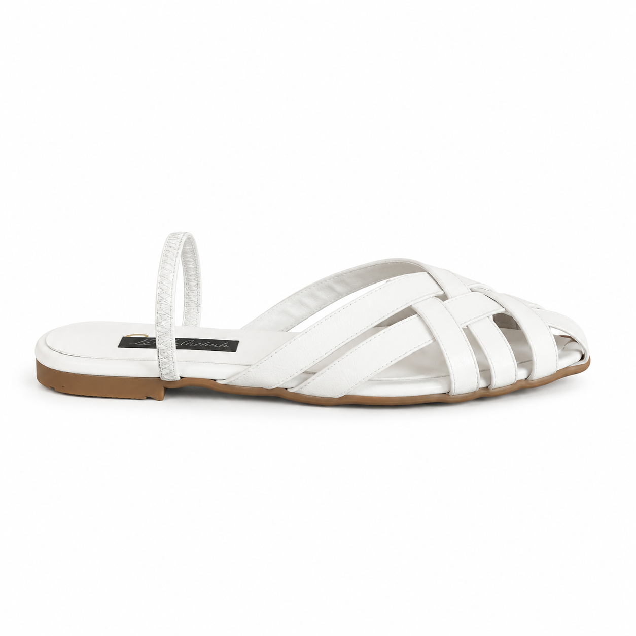 Mules Flat Leather With Elastic Elegant SB-708