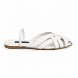 Mules Flat Leather With Elastic Elegant SB-708