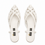Mules Flat Leather With Elastic Elegant SB-708