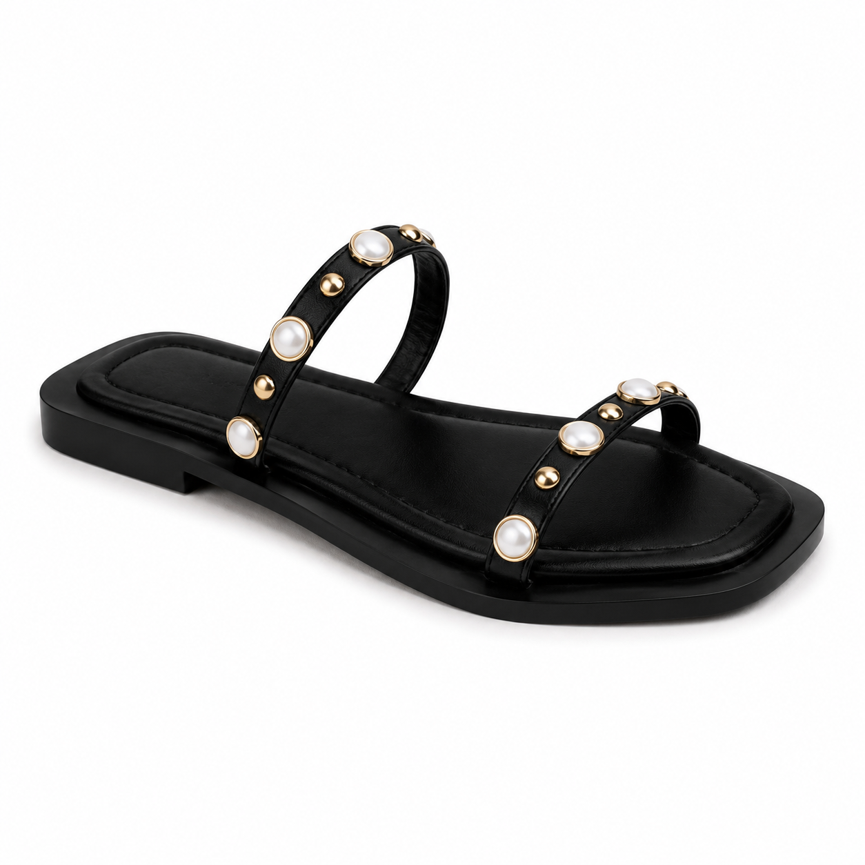 Slipper Flat Leather With Two Strape And Accessories SL-258