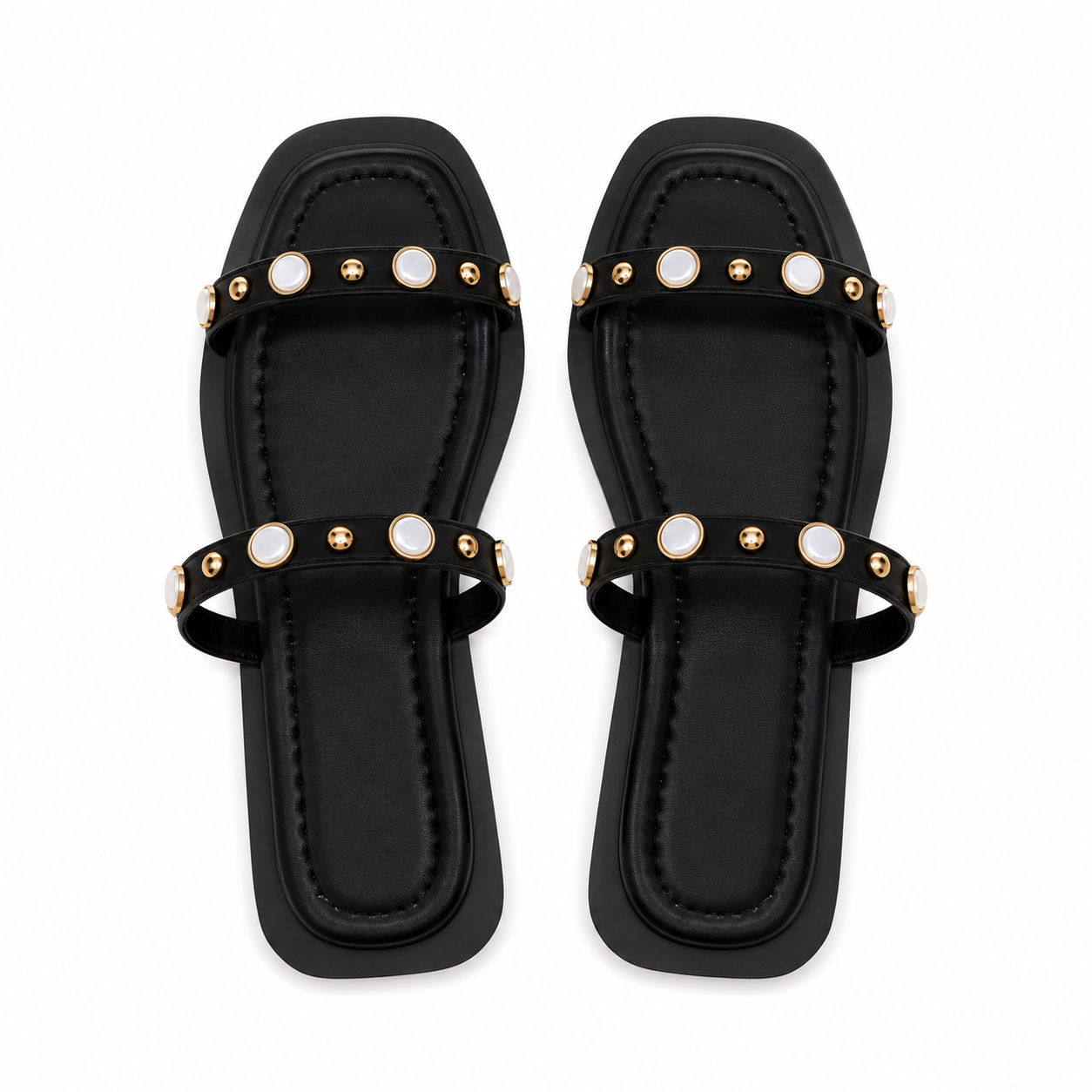 Slipper Flat Leather With Two Strape And Accessories SL-258
