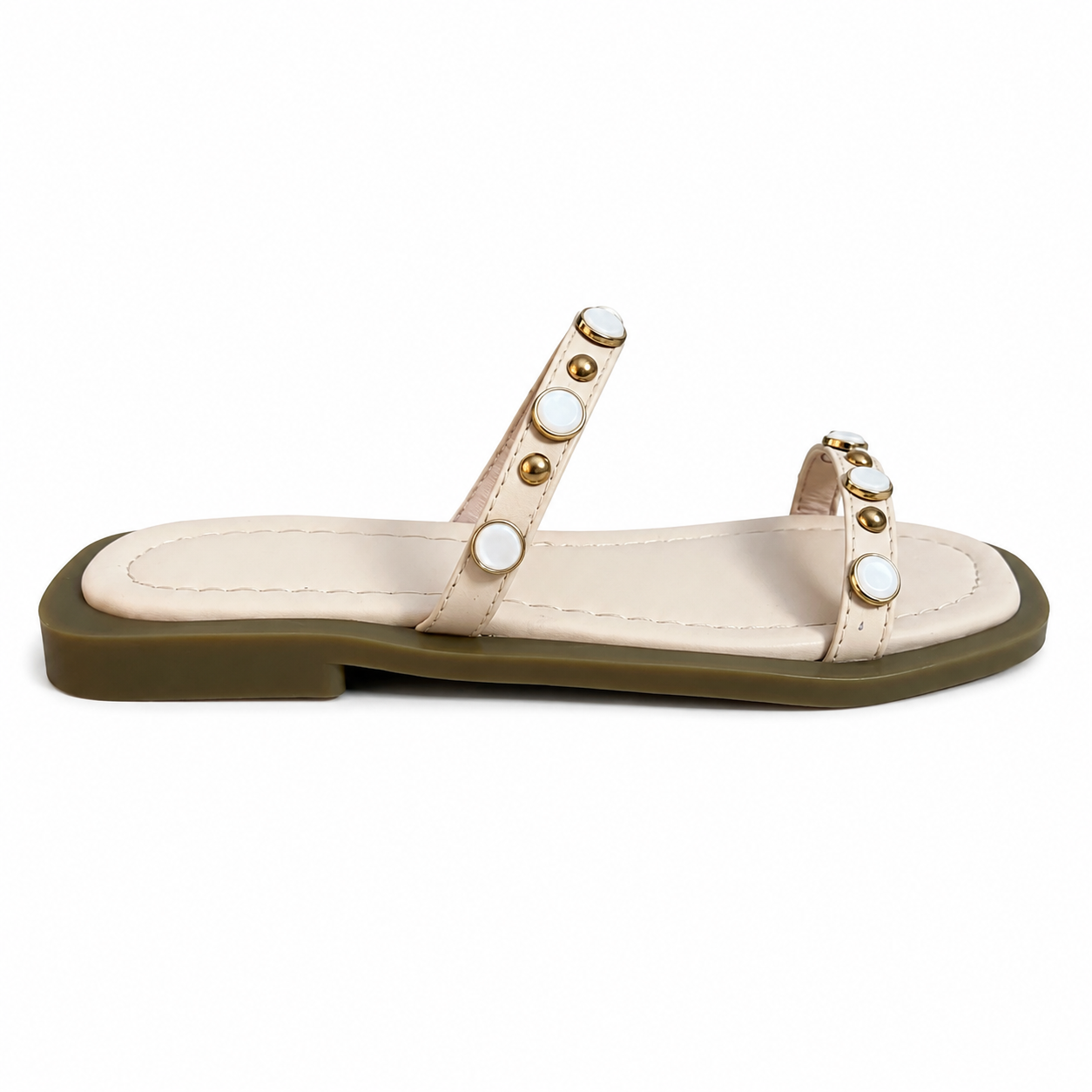 Slipper Flat Leather With Two Strape And Accessories SL-258