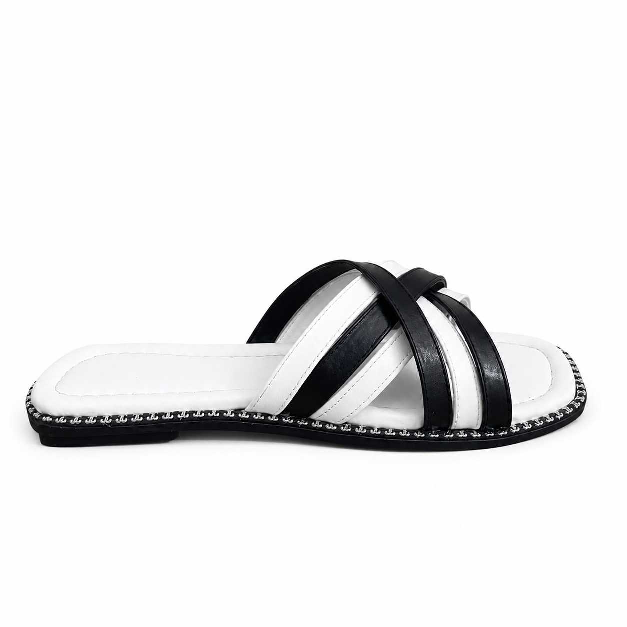 Slipper Flat Leather With Many Straps SL-260