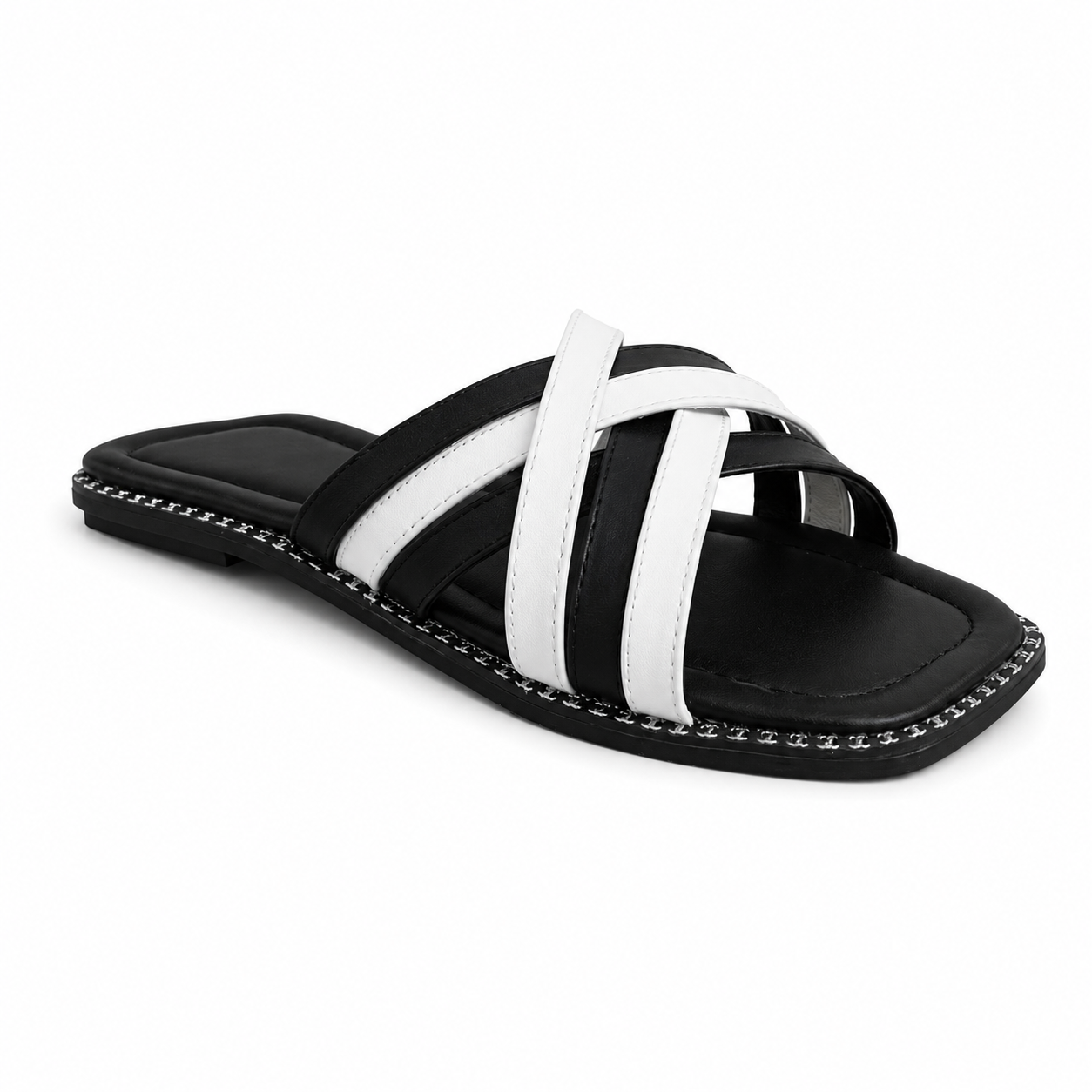 Slipper Flat Leather With Many Straps SL-260