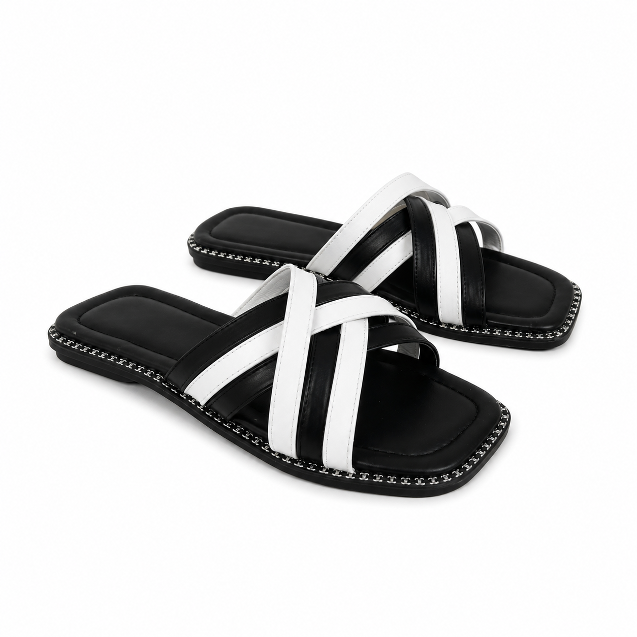Slipper Flat Leather With Many Straps SL-260