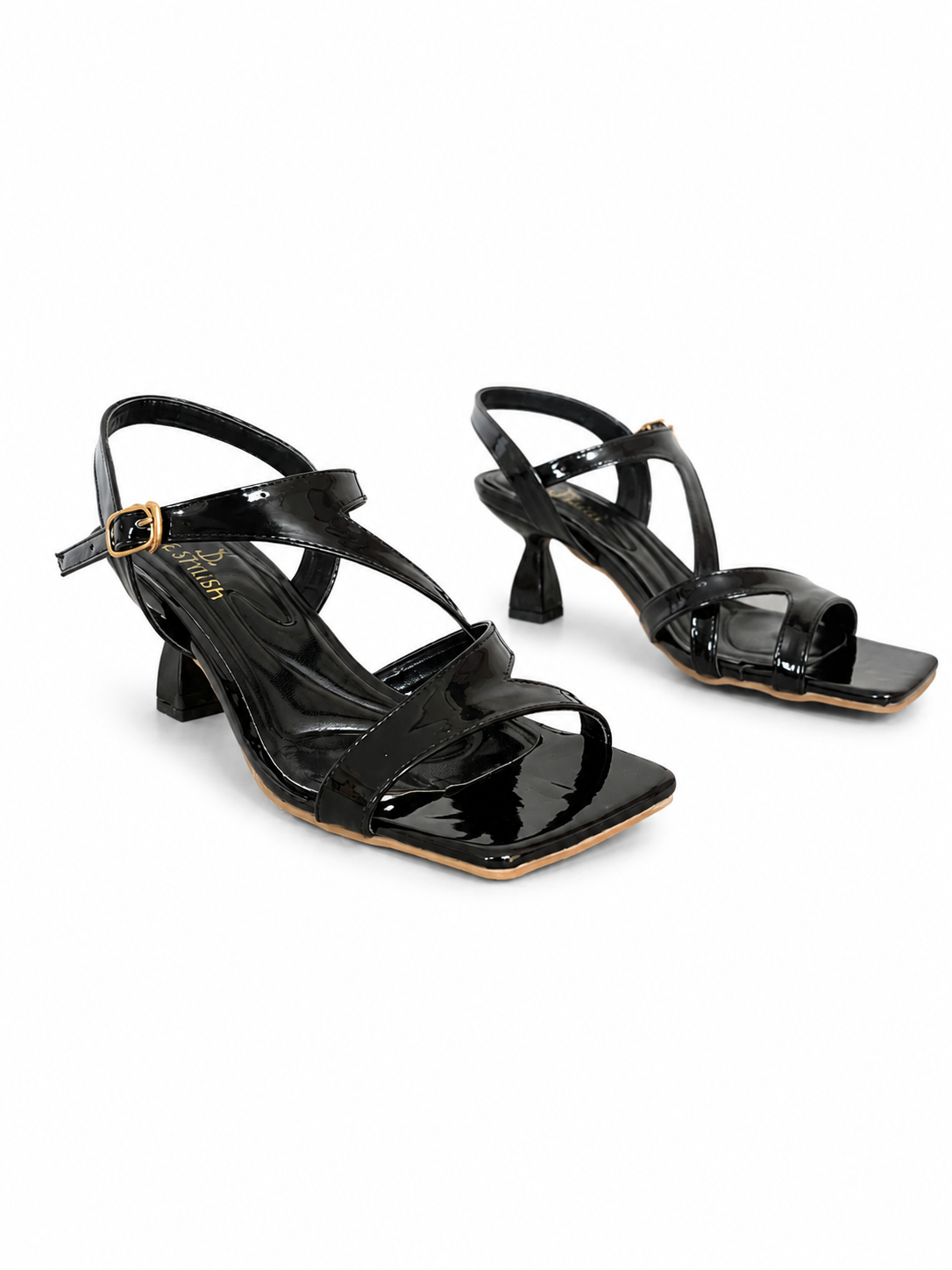 Sandal Heels Leather Glossy Unique SN-820