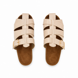 Slippers Flat Leather Glossy With Many Strap SL-246