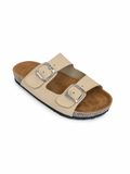 Slippers Flat leather Matte With Double Strape Buckles SL-245