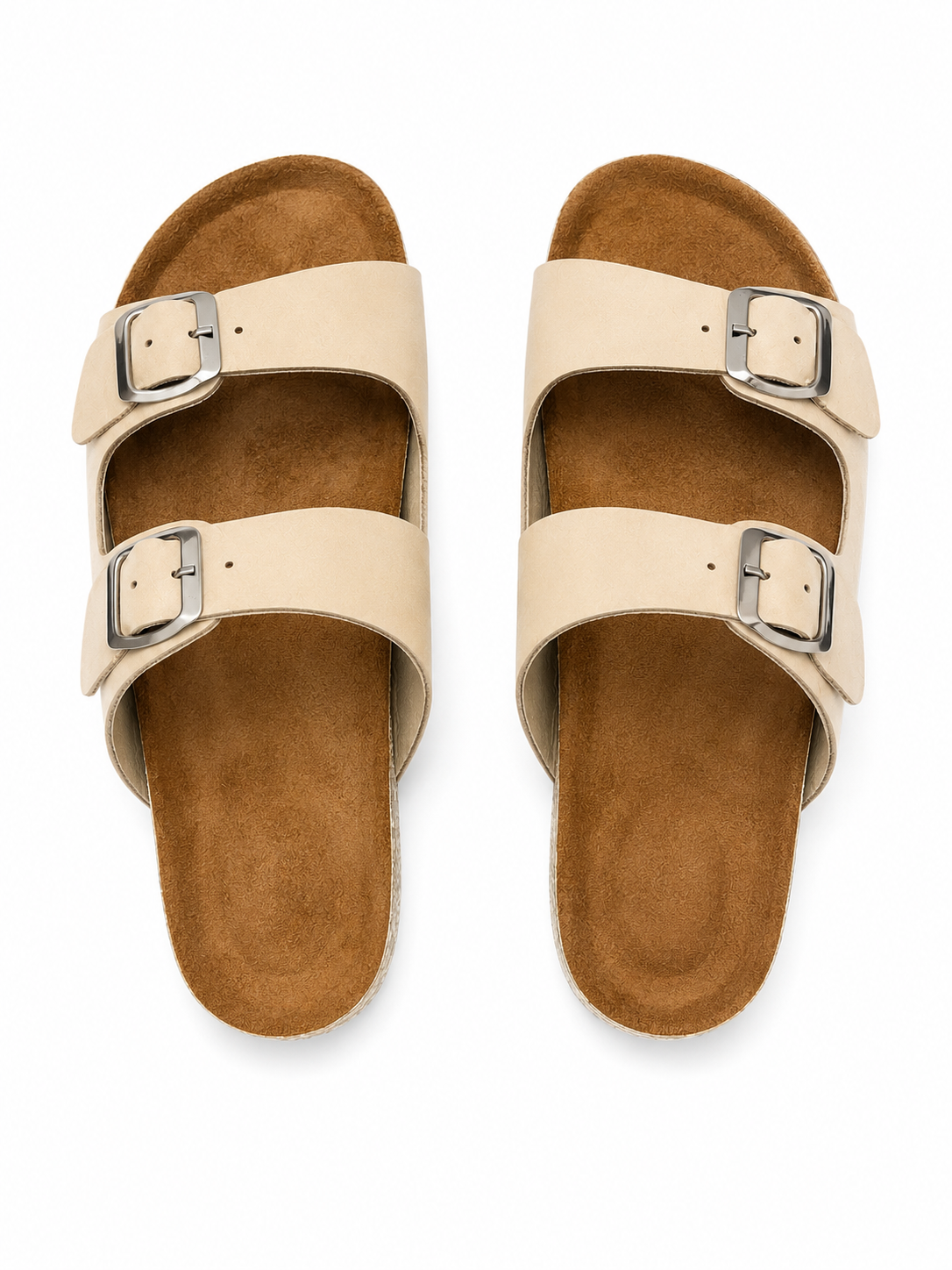 Slippers Flat leather Matte With Double Strape Buckles SL-245