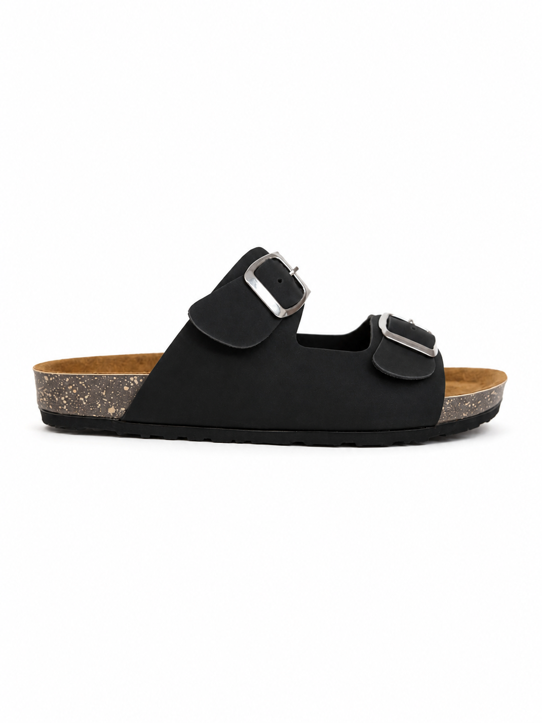 Slippers Flat leather Matte With Double Strape Buckles SL-245