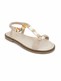 Sandal Flat Leather Embroidered SF-68