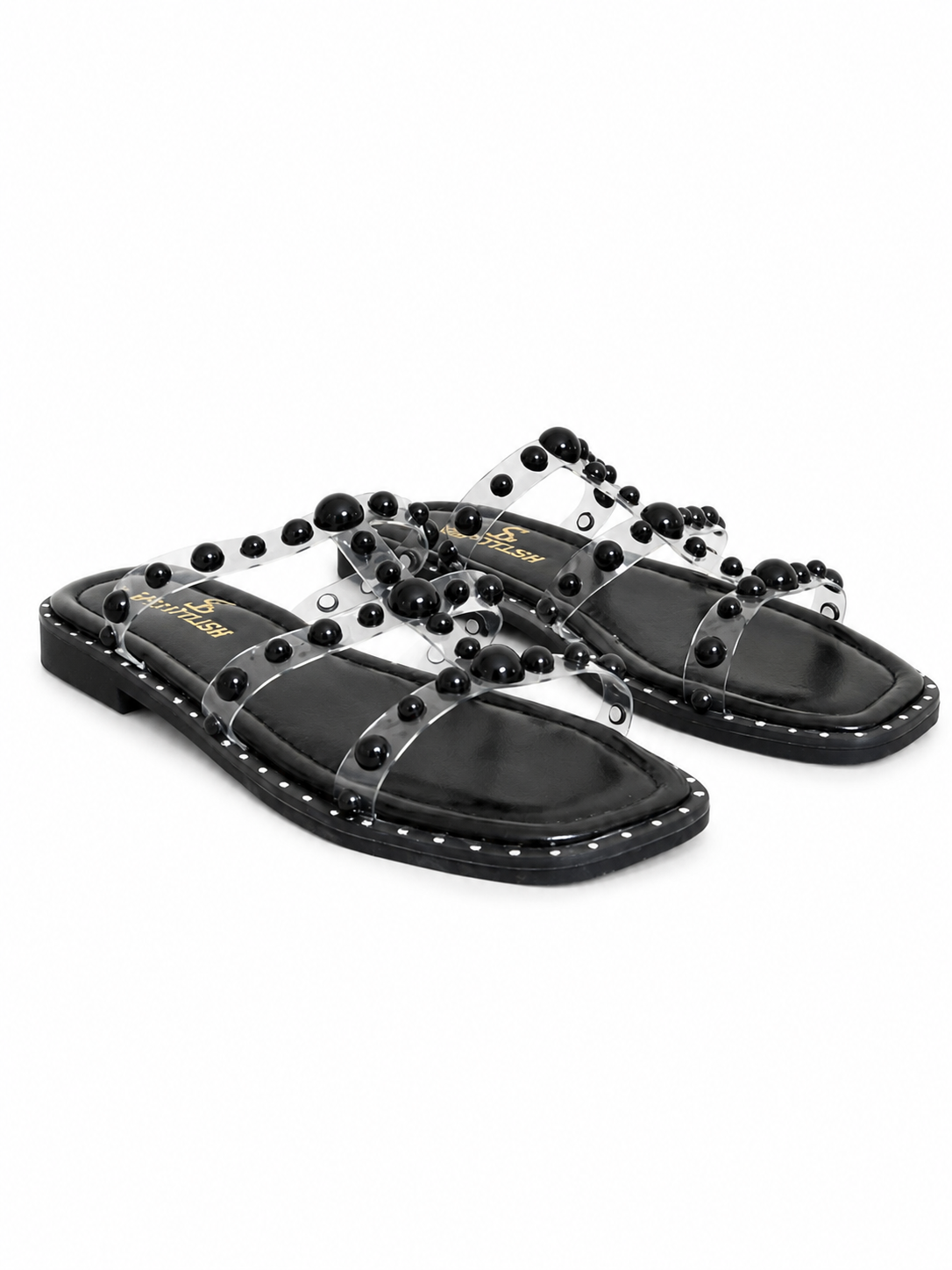 Slipper Flat Transparent Embroidered SL-247