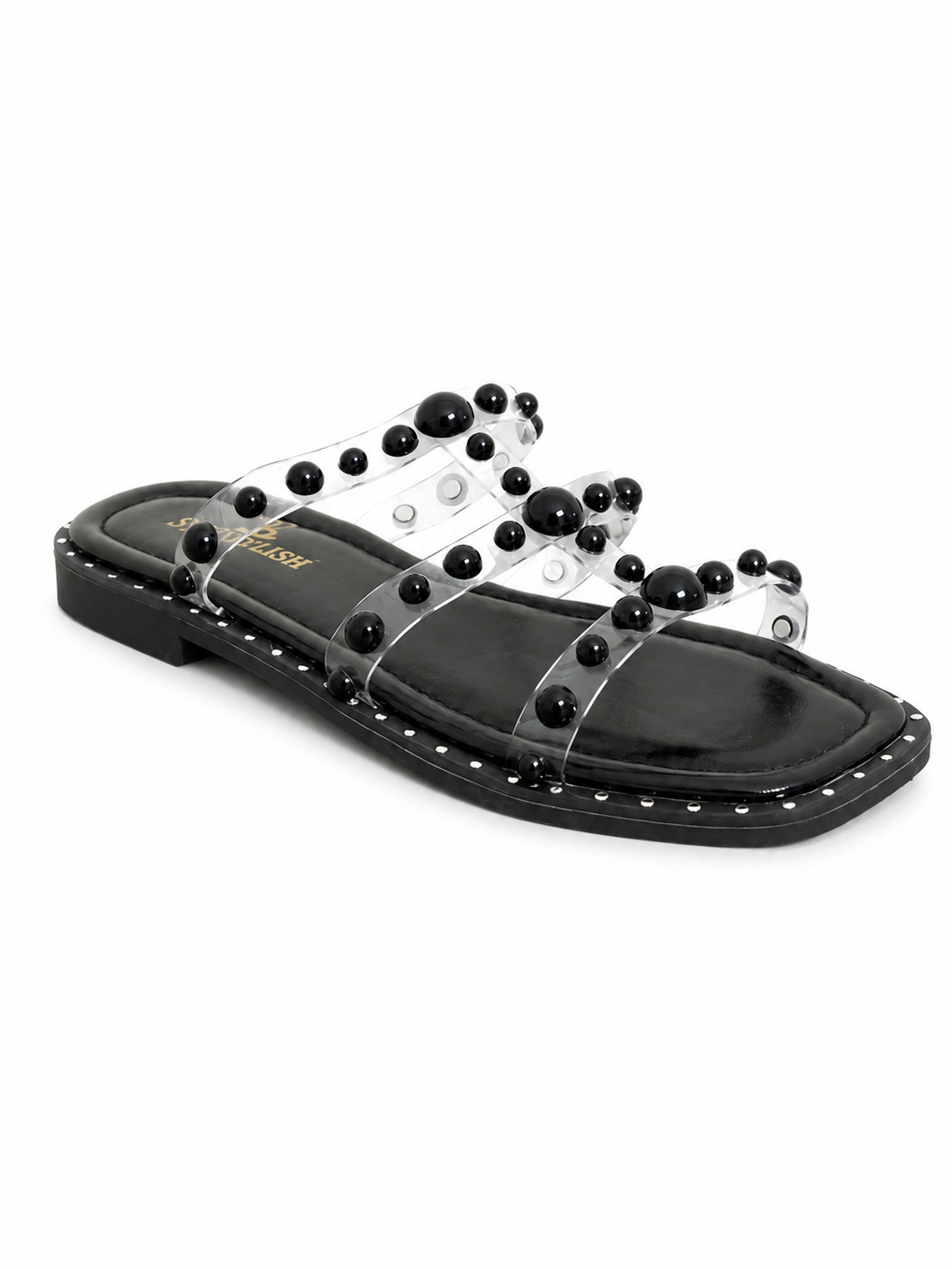 Slipper Flat Transparent Embroidered SL-247