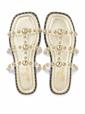 Slipper Flat Transparent Embroidered SL-247