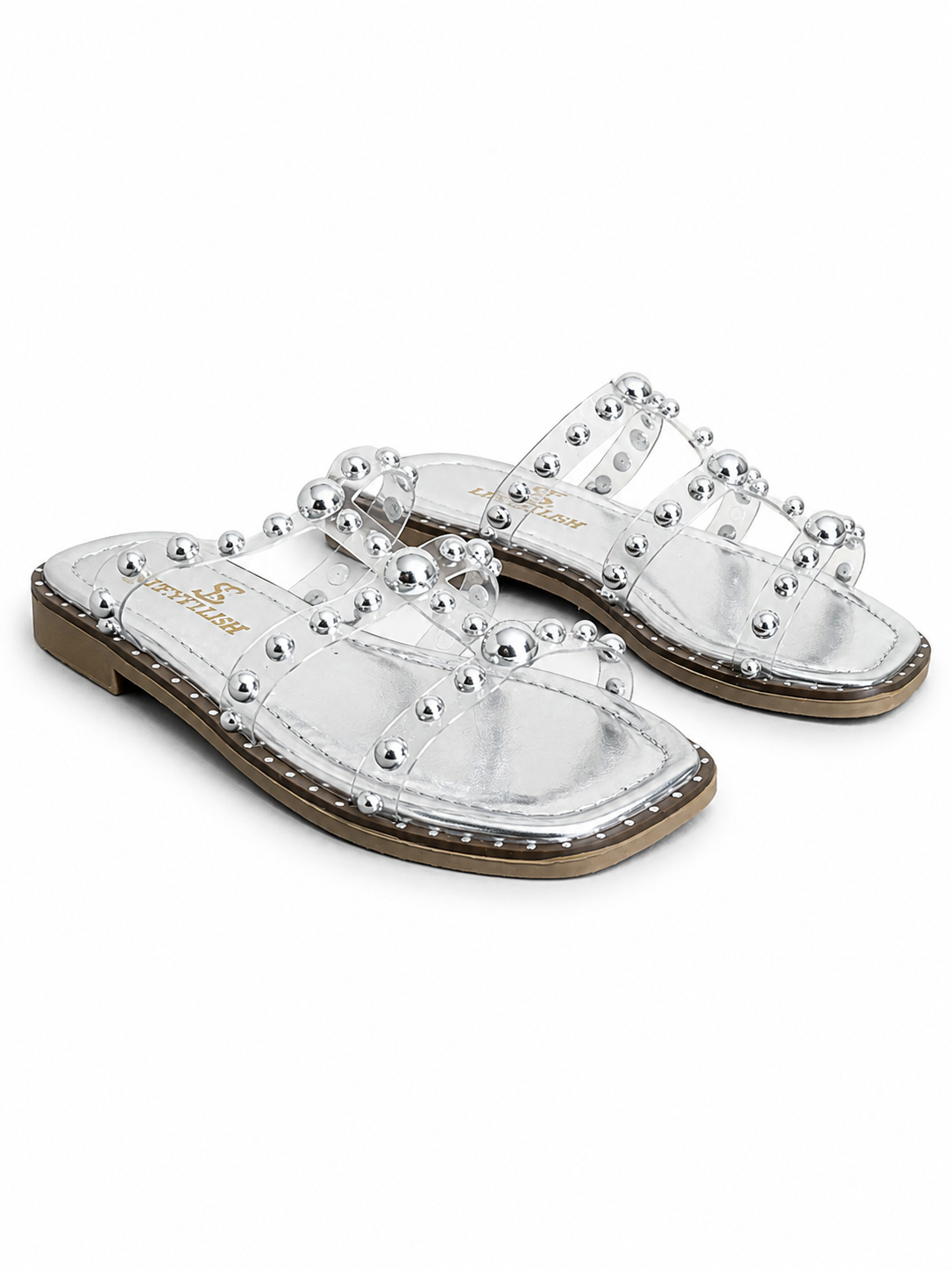 Slipper Flat Transparent Embroidered SL-247