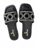 Slipper Flat  Leather Embroidered SL-248
