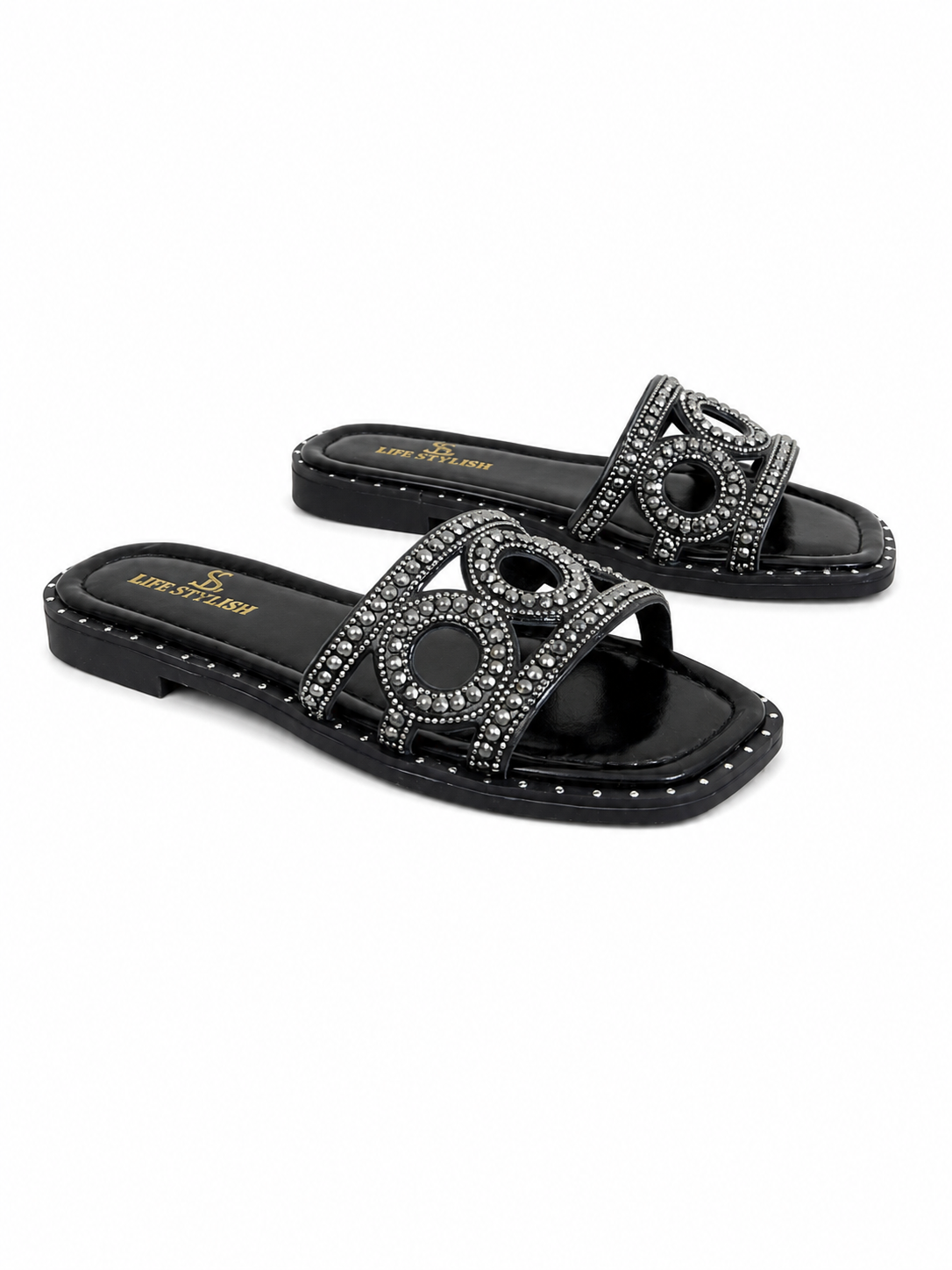 Slipper Flat  Leather Embroidered SL-248