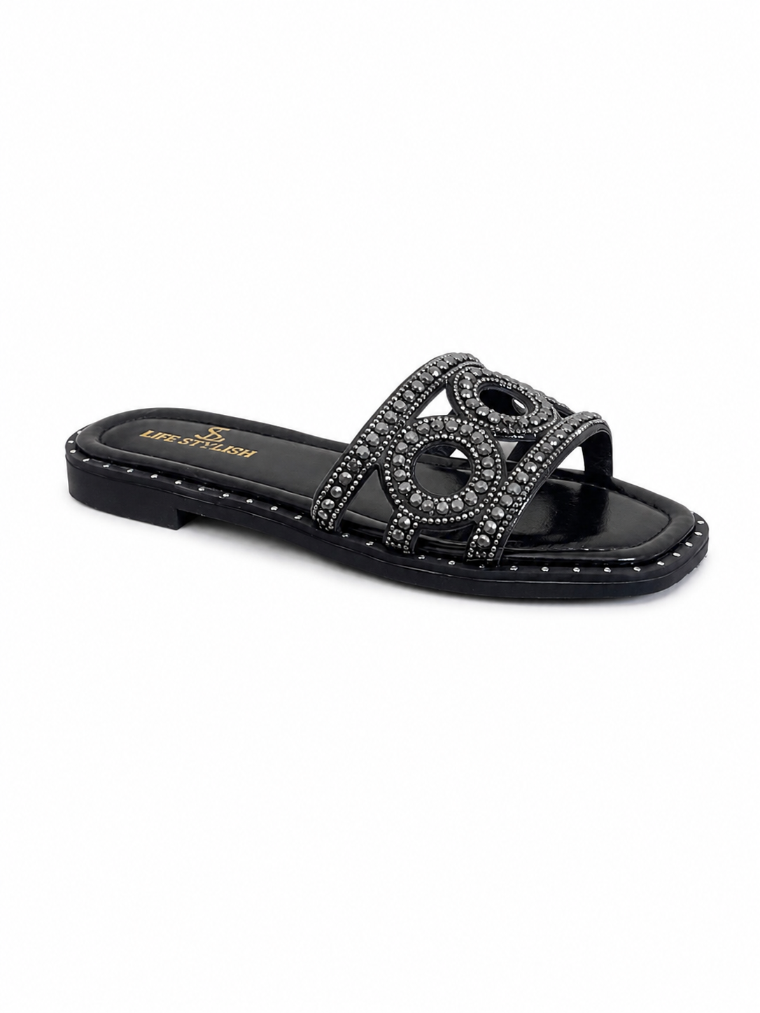 Slipper Flat  Leather Embroidered SL-248
