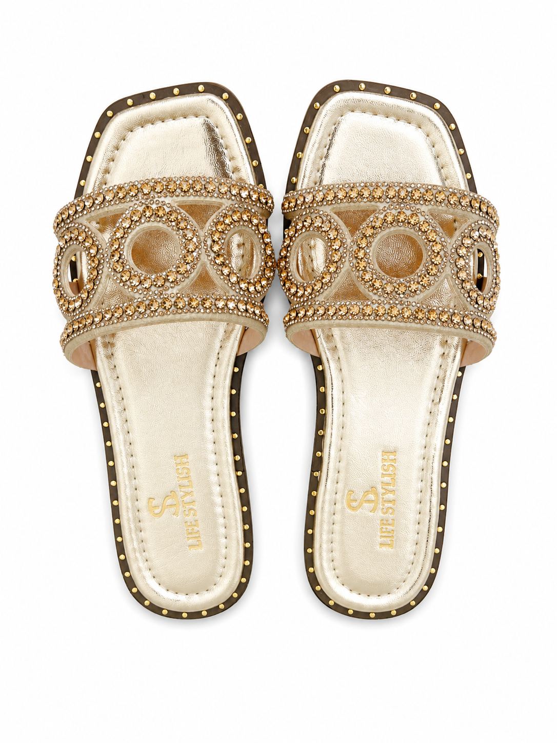 Slipper Flat  Leather Embroidered SL-248
