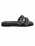 Slipper Flat  Leather Embroidered Letter H  SL-249