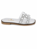 Slipper Flat  Leather Embroidered Letter H  SL-249