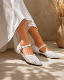 Sandals Flat Burlap And Leather With Buckle SF-59