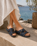 Slippers Fabric Flat With Buckle SL-219