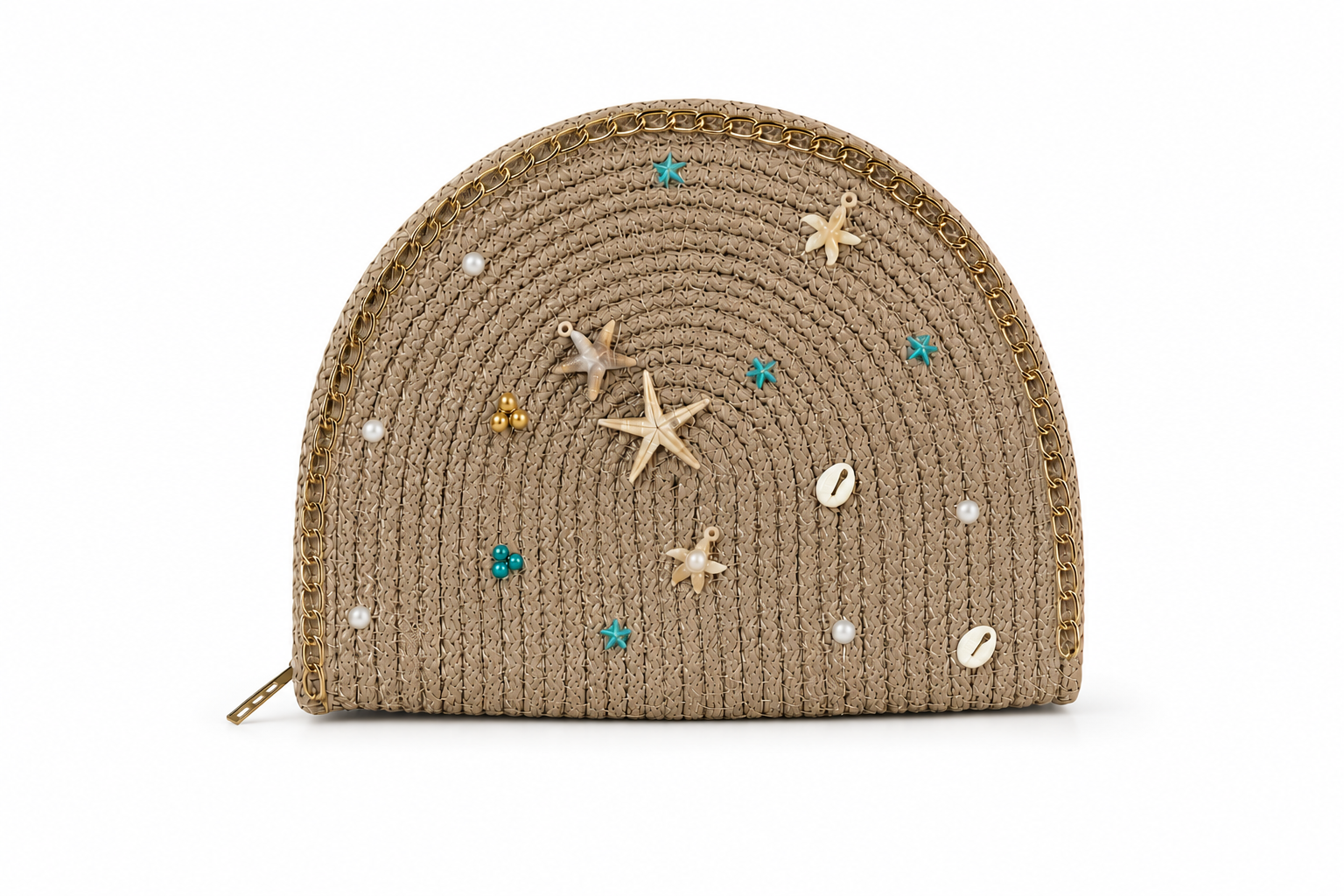 Handbags raffia Decorated with accessories ZK-4