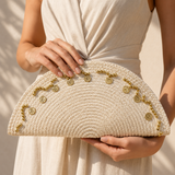 Handbags raffia Decorated with gold pieces ZK-7