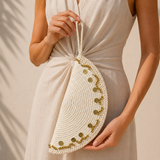 Handbags raffia Decorated with gold pieces ZK-7