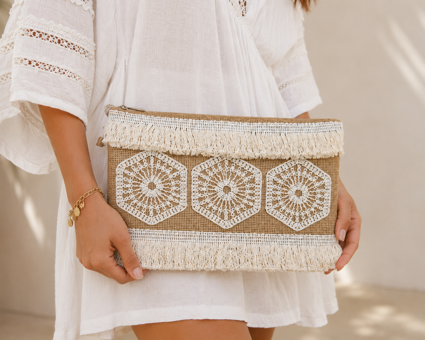 Handbags clutch Decorated with crochet ZT-4