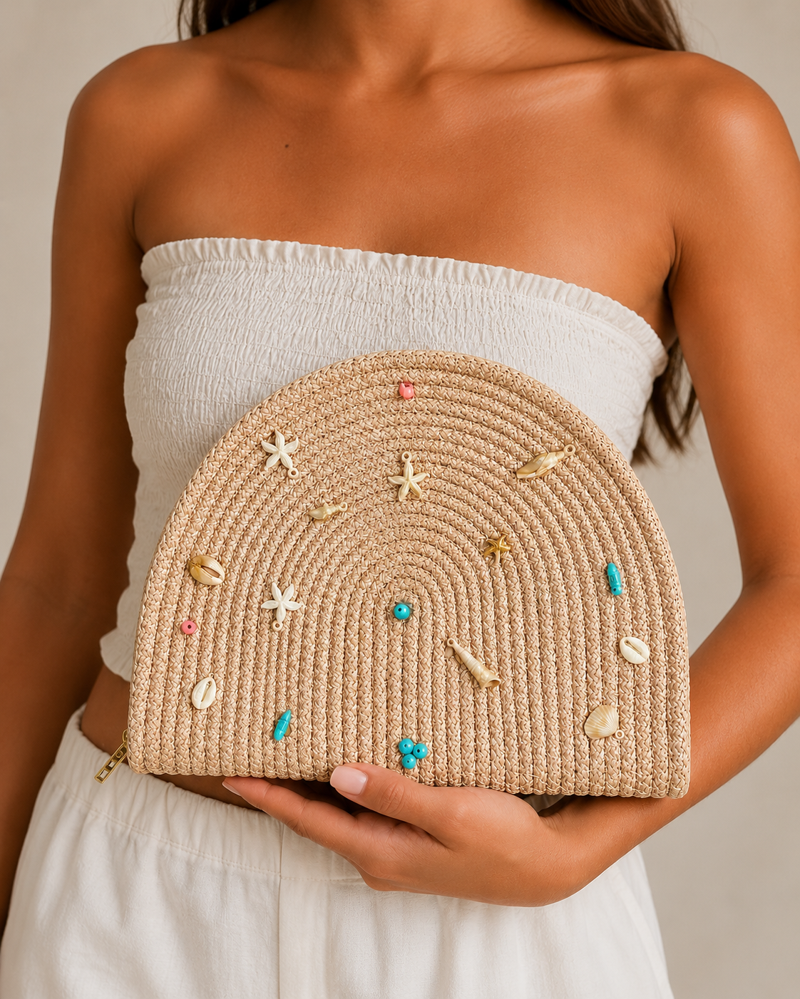 Handbags raffia With distinctive nautical details ZK-3