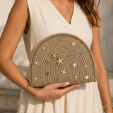 Handbags raffia Decorated with accessories ZK-4