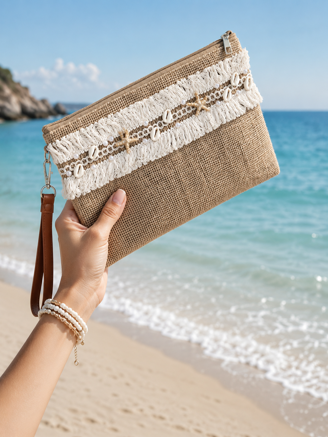 Handbags clutch Decorated with seashells ZT-5