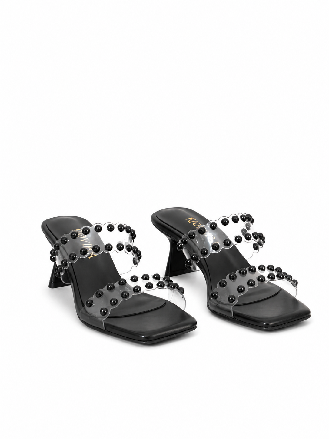 Slippers heeled leather comfortable transparent X-17