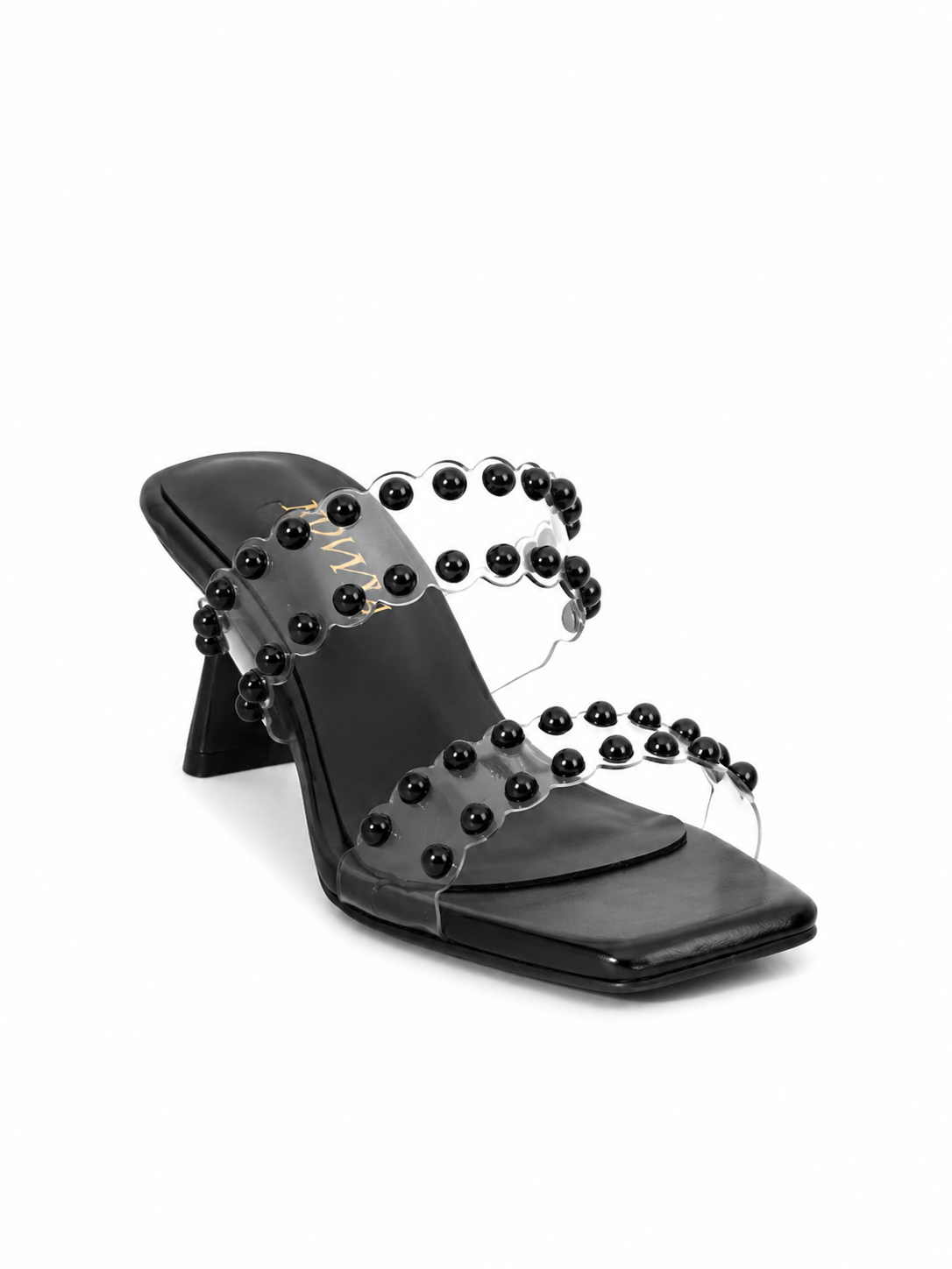 Slippers heeled leather comfortable transparent X-17