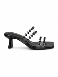 Slippers heeled leather comfortable transparent X-17
