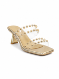 Slippers heeled leather comfortable transparent X-17