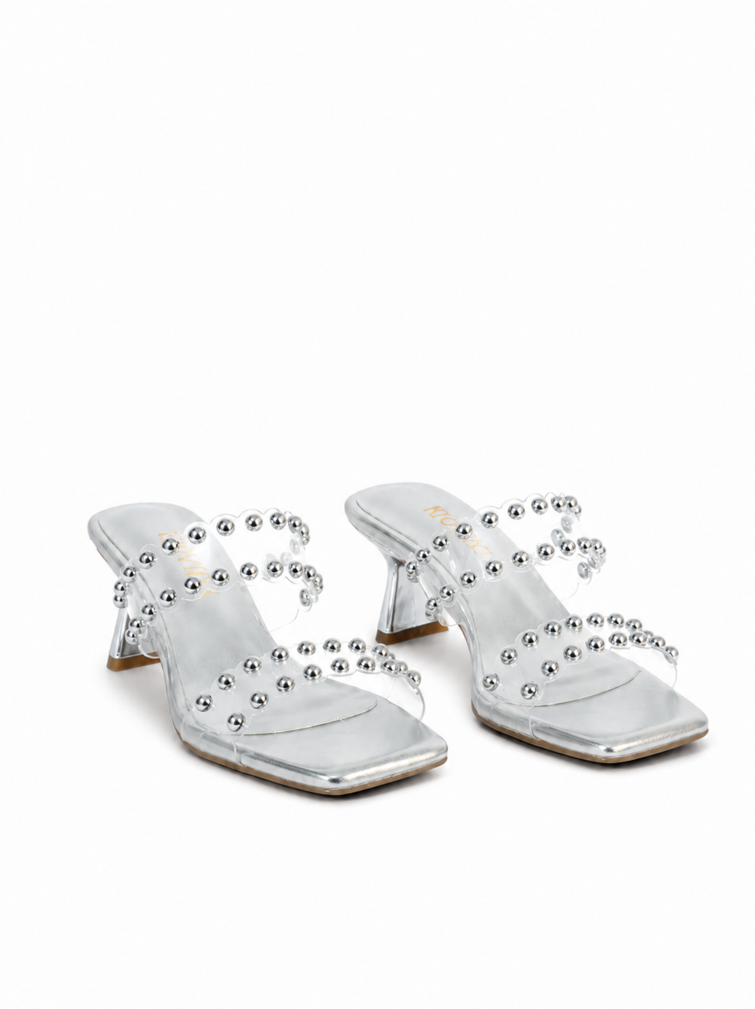 Slippers heeled leather comfortable transparent X-17