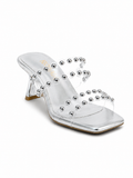Slippers heeled leather comfortable transparent X-17