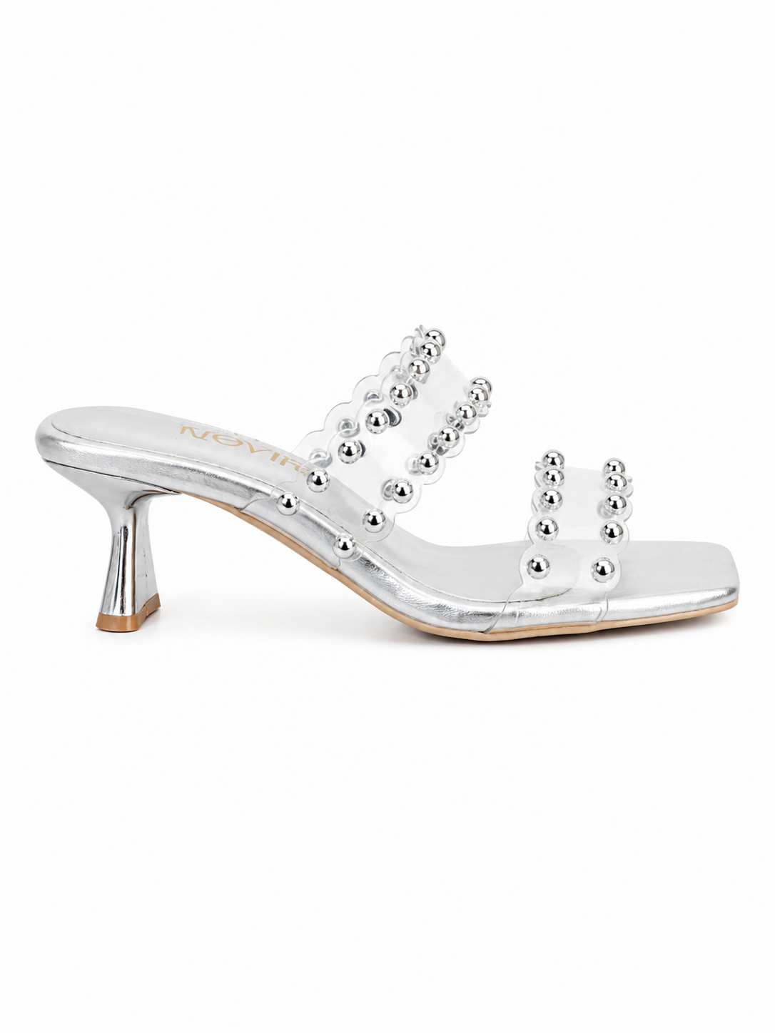 Slippers heeled leather comfortable transparent X-17