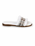 Slippers Flat Leather With Fringed SL-242