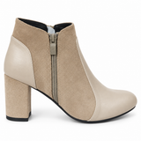 Leather And Suede Heel Boot R-9