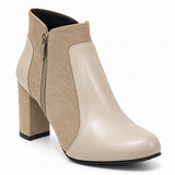Leather And Suede Heel Boot R-9