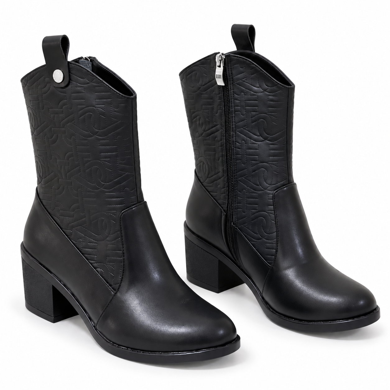 Long Boot Heels Leather Stylish LB-36