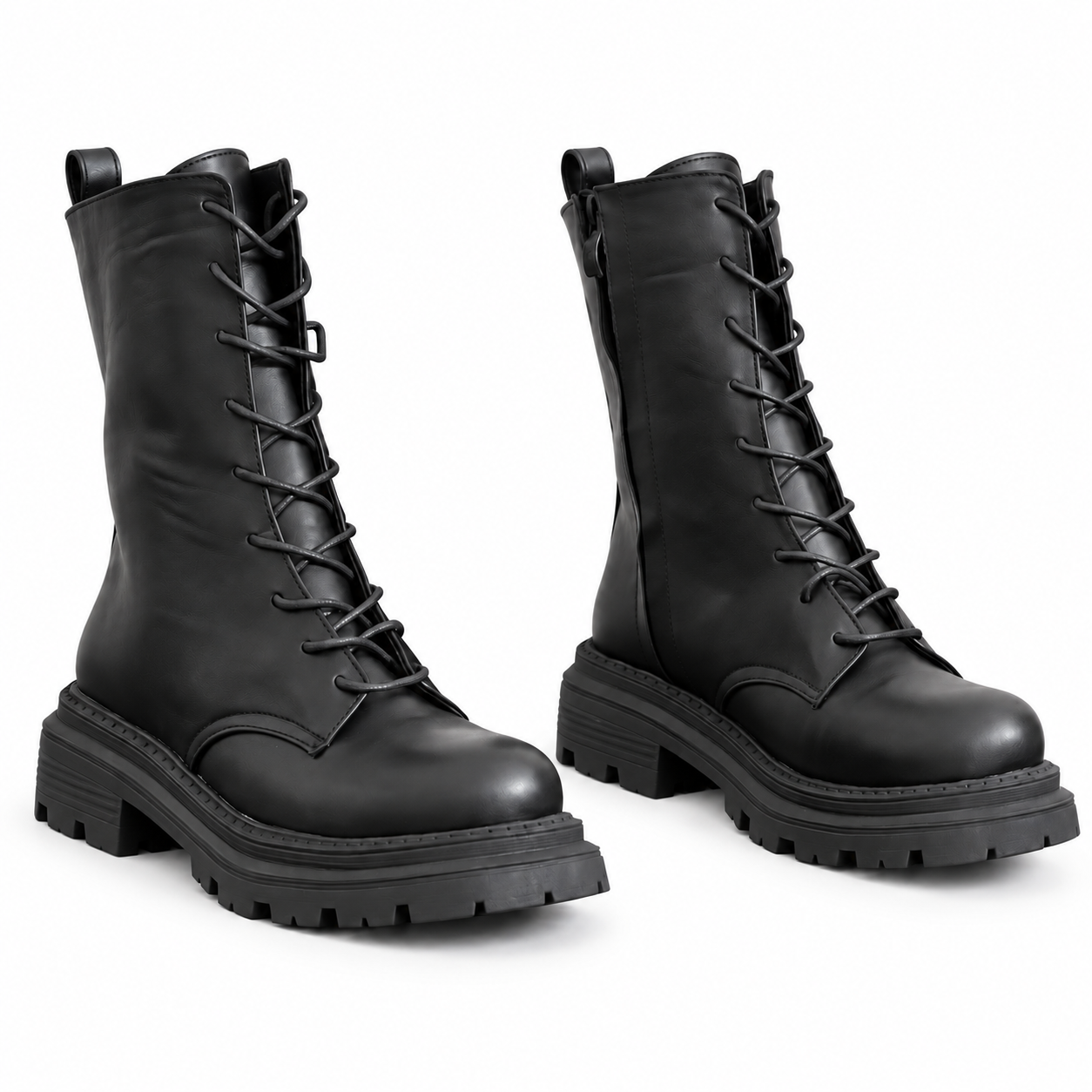Women’s Lace-Up Block Heel Boots E-112