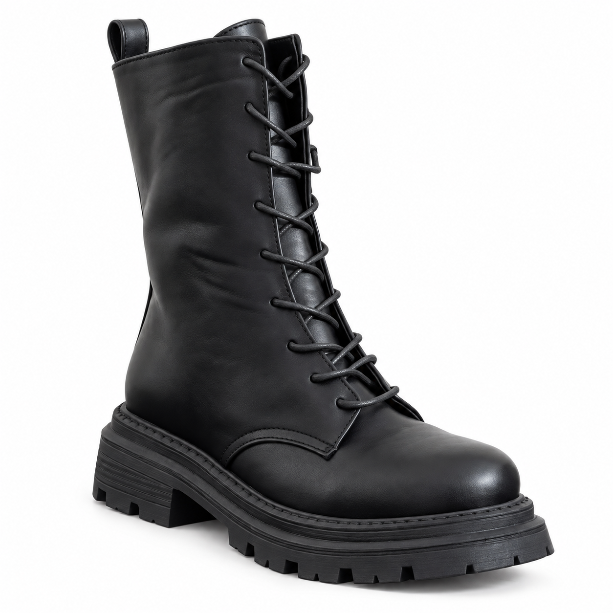 Women’s Lace-Up Block Heel Boots E-112