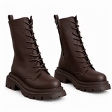 Women’s Lace-Up Block Heel Boots E-112