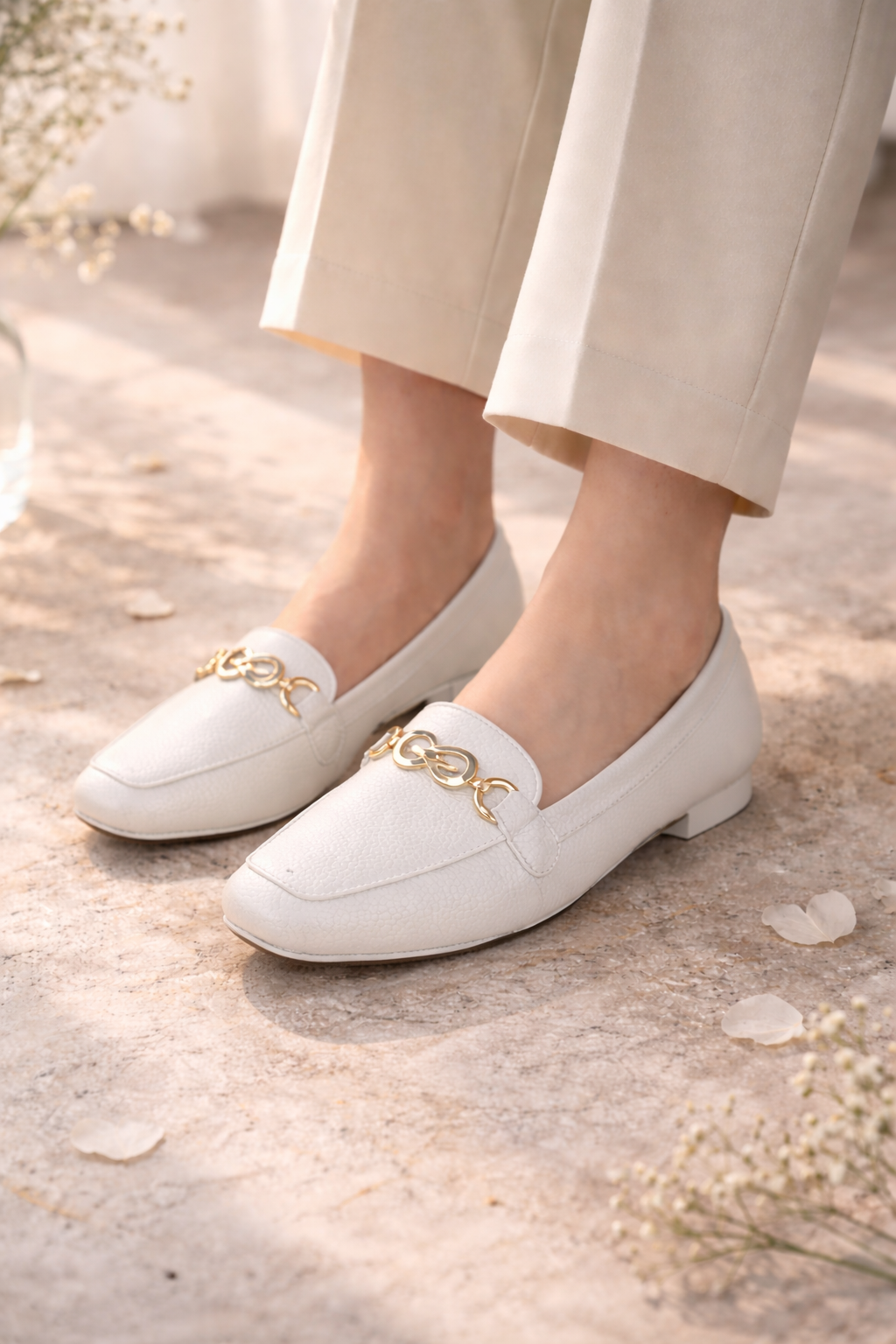Ballerina Flat Leather Square BN-515